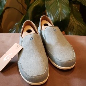 Olukai waialua mineral blue canvas shoes